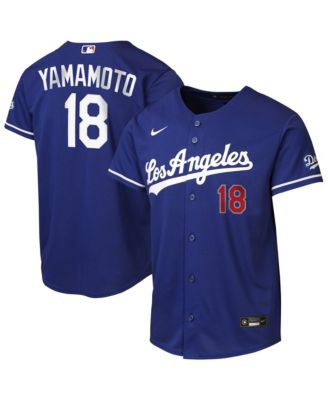 Big Boys' and Girls' Yoshinobu Yamamoto Royal Los Angeles Dodgers Alternate Stadium Jersey
