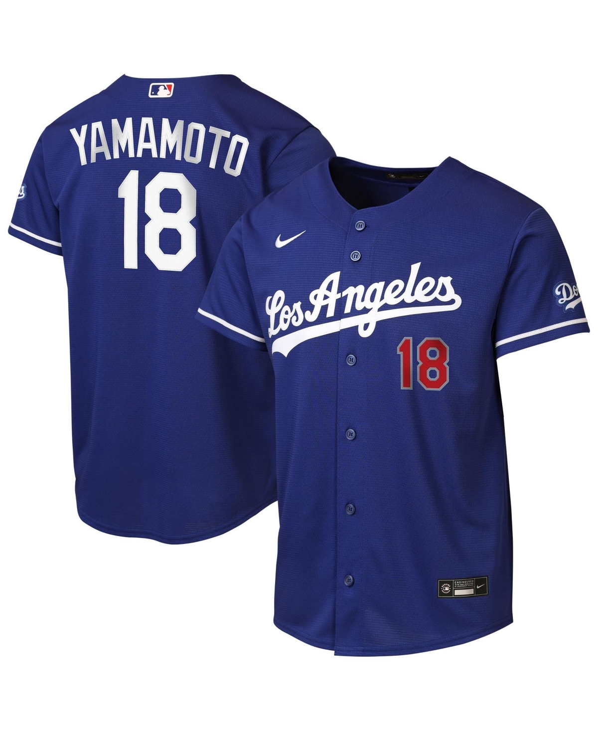 Nike Big Boys' and Girls' Yoshinobu Yamamoto Royal Los Angeles Dodgers Alternate Stadium Jersey - Royal