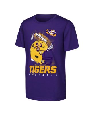 Big Boys' and Girls' Purple LSU Tigers For the Glory Football Helmet T-Shirt