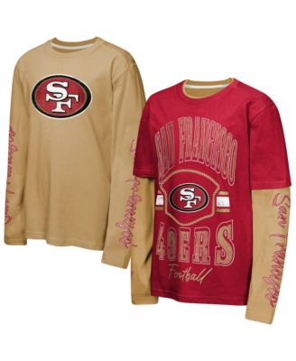 Big Boys' and Girls' Red/Gold San Francisco 49ers Motion T-Shirt Combo Set, 2-Piece