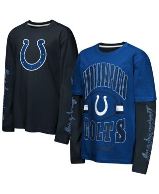Big Boys' and Girls' Royal/Black Indianapolis Colts Motion T-Shirt Combo Set, 2-Piece