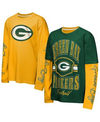 Big Boys' and Girls' Green/Gold Green Bay Packers Motion T-Shirt Combo Set, 2-Piece