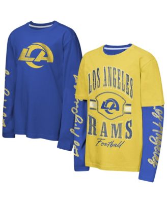 Big Boys' and Girls' Gold/Royal Los Angeles Rams Motion T-Shirt Combo Set, 2-Piece