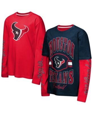 Big Boys' and Girls' Navy/Red Houston Texans Motion T-Shirt Combo Set, 2-Piece