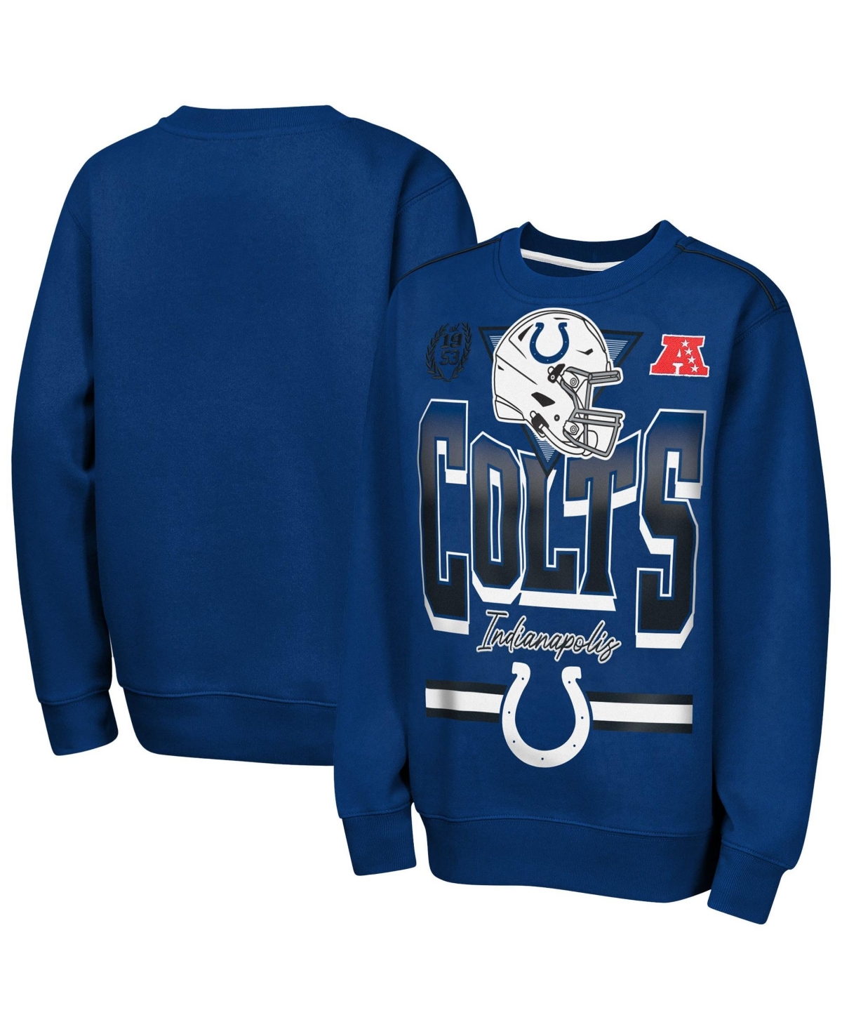 Outerstuff Big Boys' and Girls' Royal Indianapolis Colts Run Fleece Sweatshirt - Royal