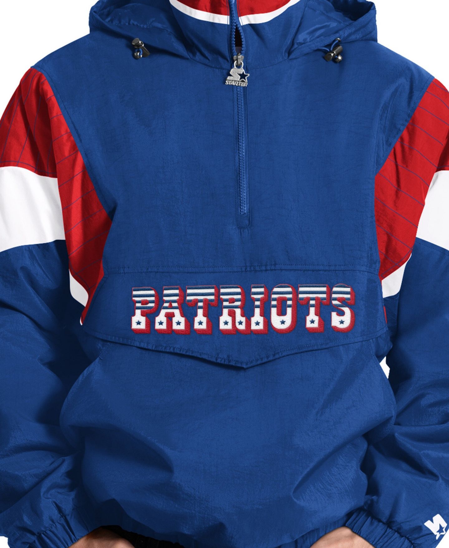 Мужское худи Starter Royal New England Patriots The Throwback Retro Logo Half-Zip Hooded — фото 5