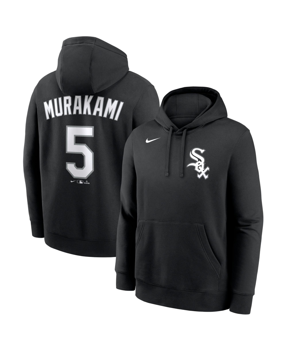 Nike Men's Munetaka Murakami Black Chicago White Sox Name & Number Club Fleece Pullover Hoodie - Black