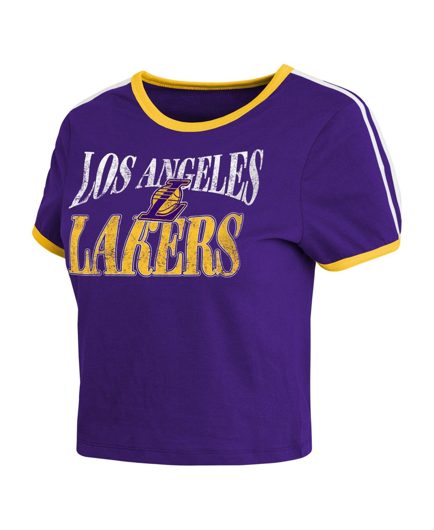 Женская футболка WEAR by Erin Andrews Purple Los Angeles Lakers Ringer Baby T-Shirt — фото 3