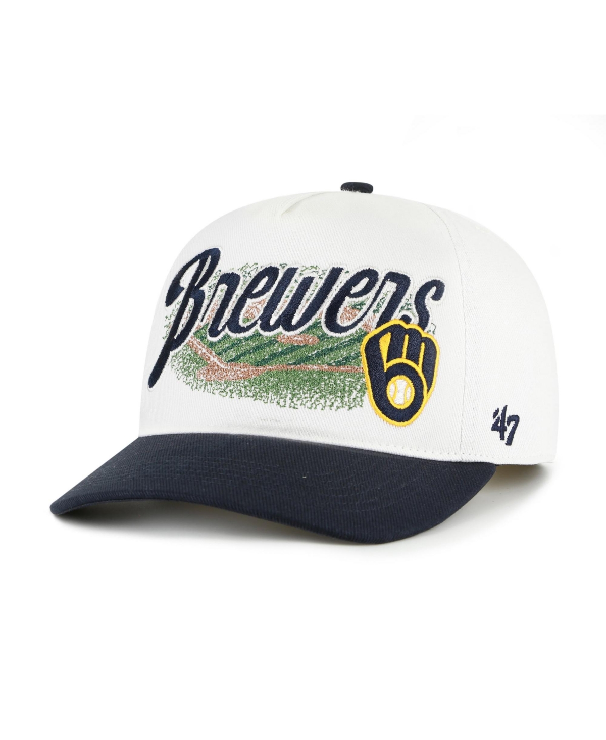 '47 Brand Men's White/Navy Milwaukee Brewers Enfield Hitch Adjustable Hat - White, Navy
