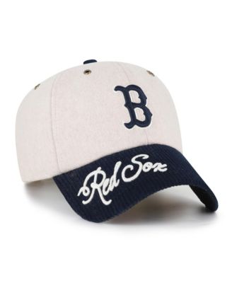 Women's Natural/Navy Boston Red Sox Rope Script Clean Up Adjustable Hat