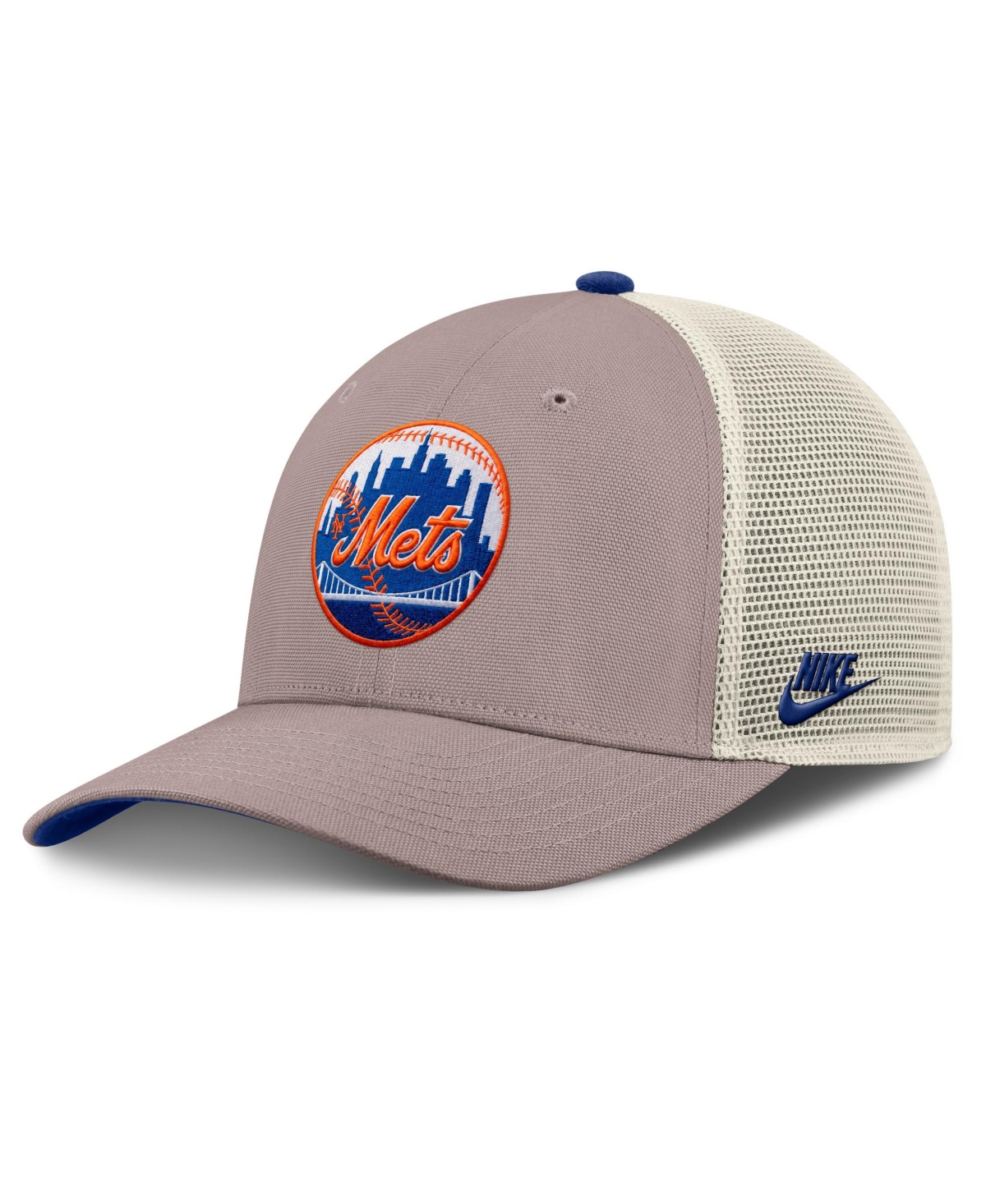 Nike Men's Khaki New York Mets Cooperstown Rise Adjustable Trucker Hat - Khaki