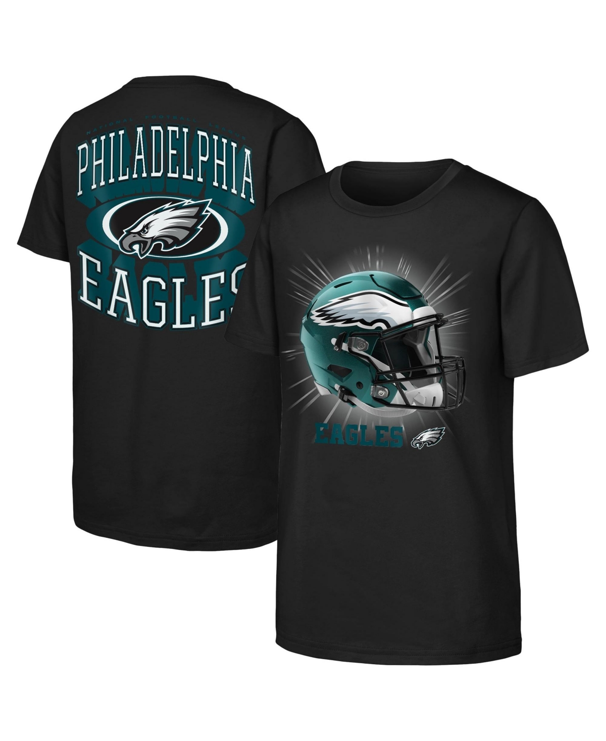 Outerstuff Big Boys' and Girls' Black Philadelphia Eagles Winning Mentality T-Shirt - Black
