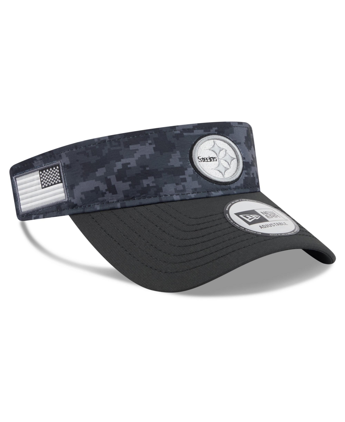 New Era Men's Black Pittsburgh Steelers 2026 Salute To Service Adjustable Visor Hat - Black