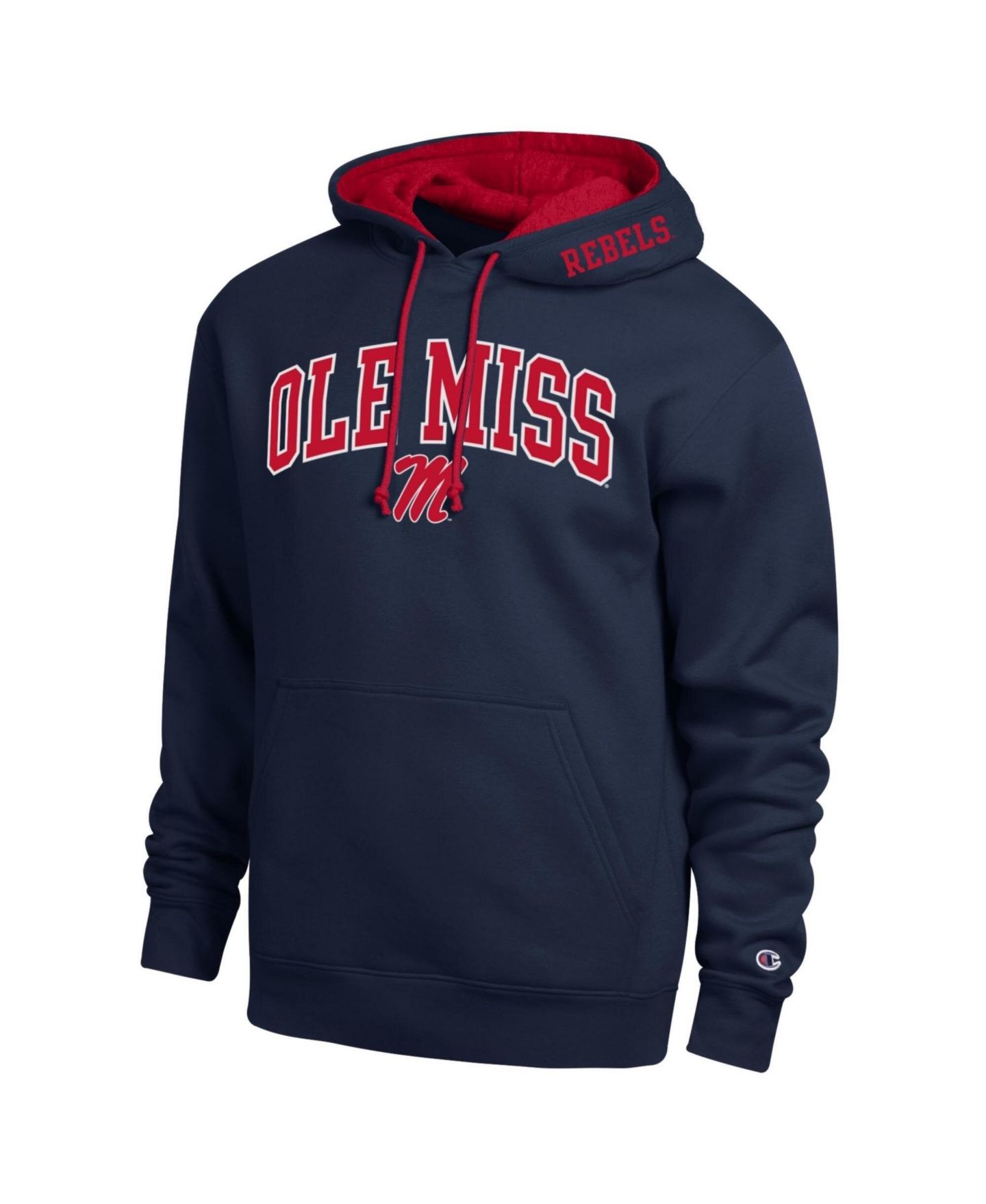 Мужское худи Champion Navy Ole Miss Rebels Arch Tackle Twill — фото 1