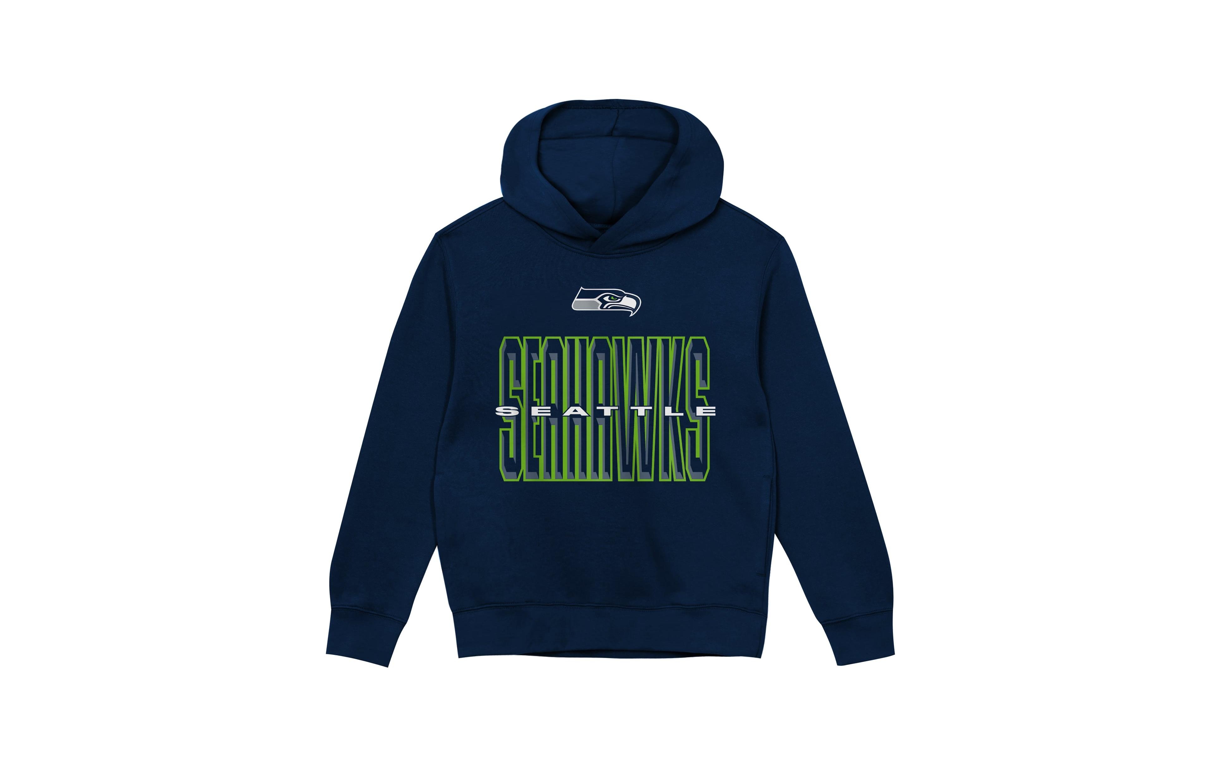 Outerstuff Preschool College Navy Seattle Seahawks Field General Fleece Hoodie