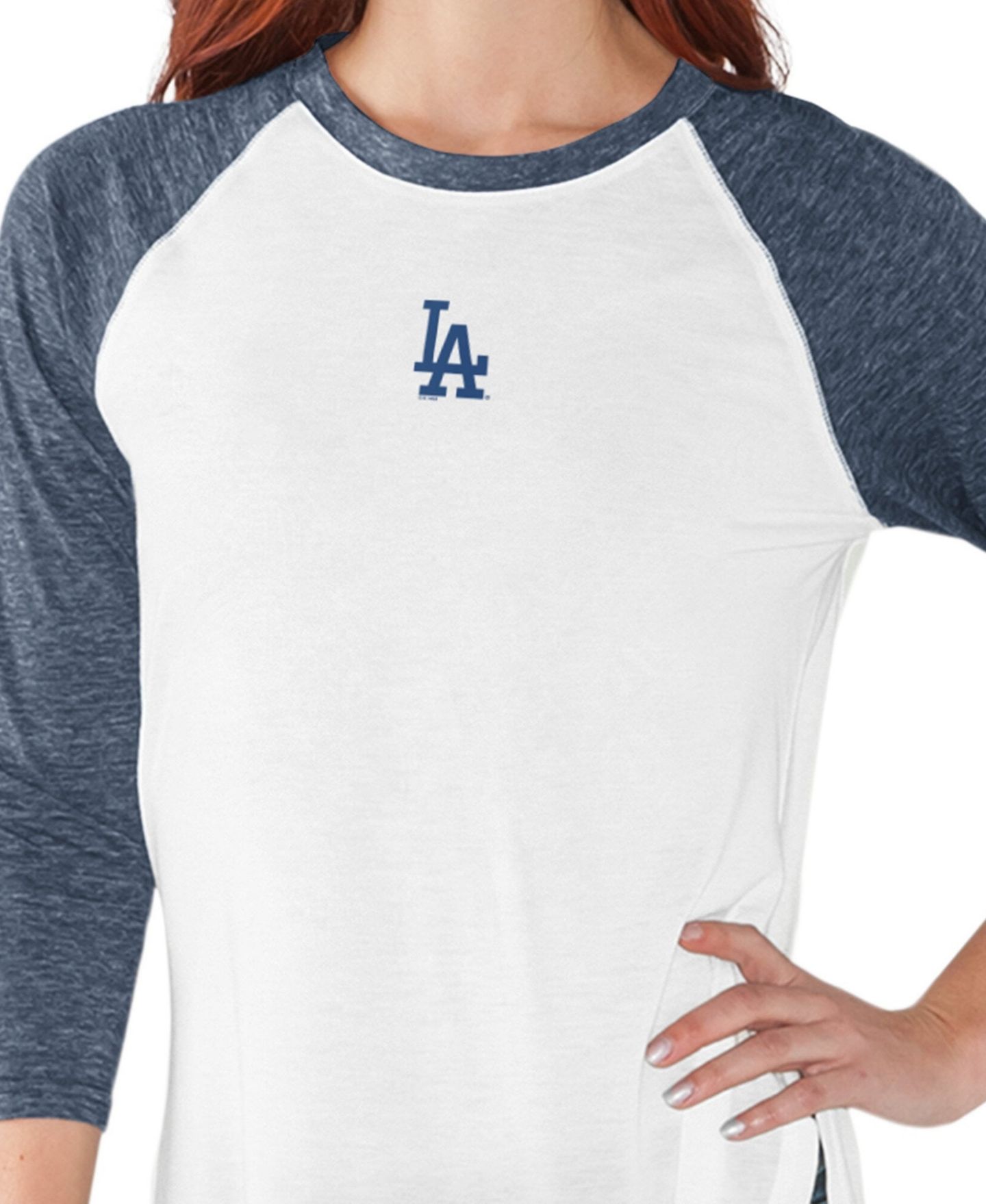 Женская футболка G-III 4Her by Carl Banks White Los Angeles Dodgers All Star 3/4-Sleeve Raglan — фото 3