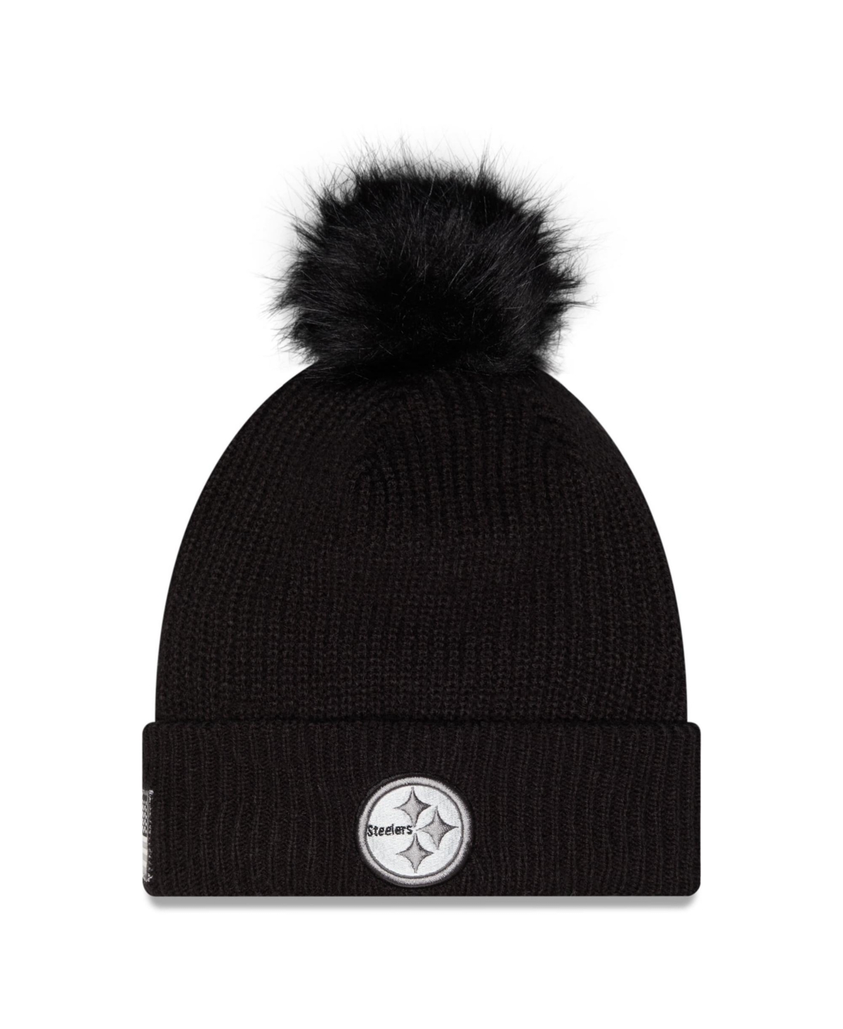 New Era Women's Black Pittsburgh Steelers 2026 Salute To Service Cuffed Knit with pom Hat - Black