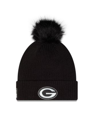Women's Black Green Bay Packers 2026 Salute To Service Cuffed Knit with pom Hat