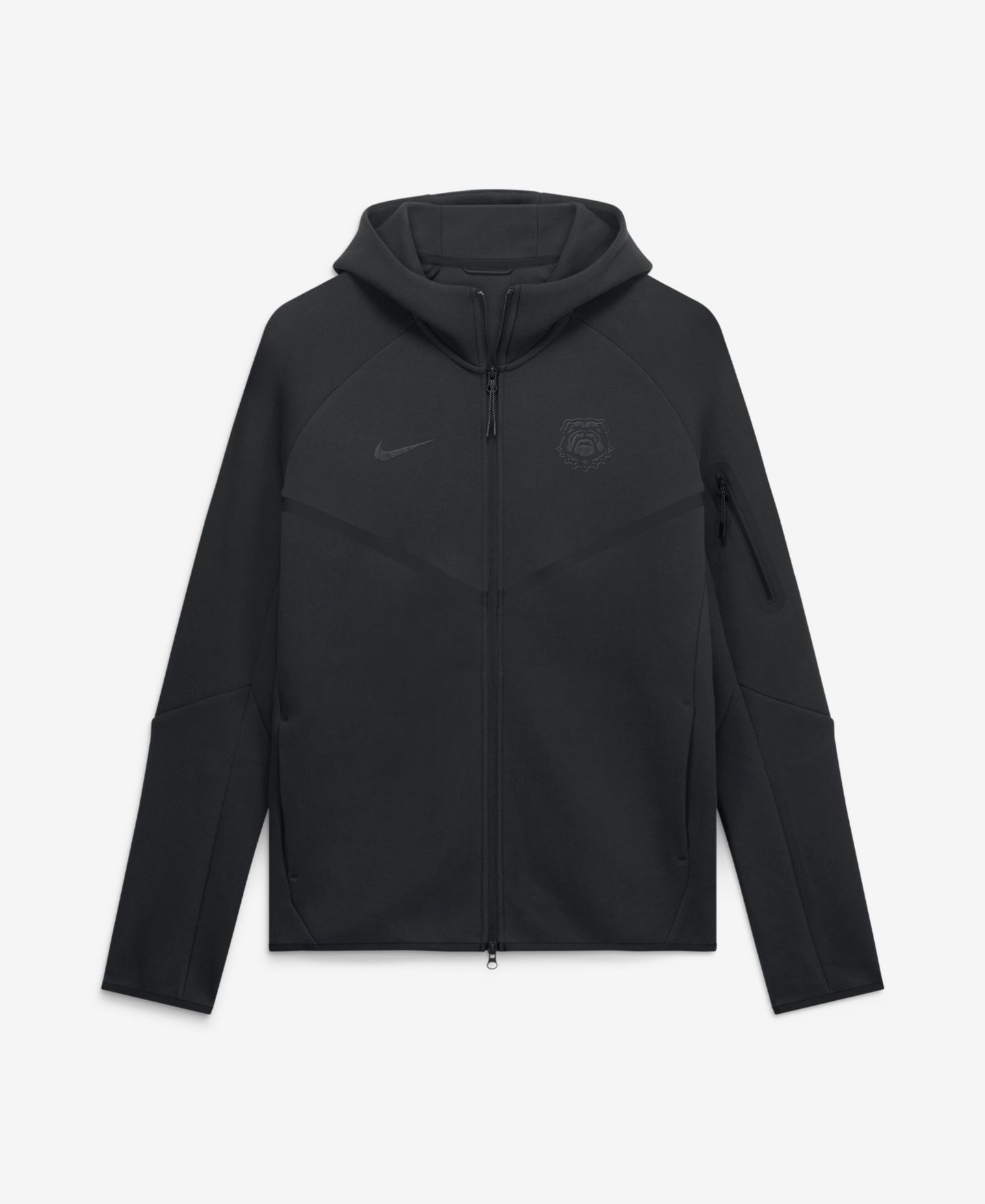 Мужское худи Nike Black Georgia Bulldogs Tech Fleece Raglan Full-Zip Windrunner — фото 1