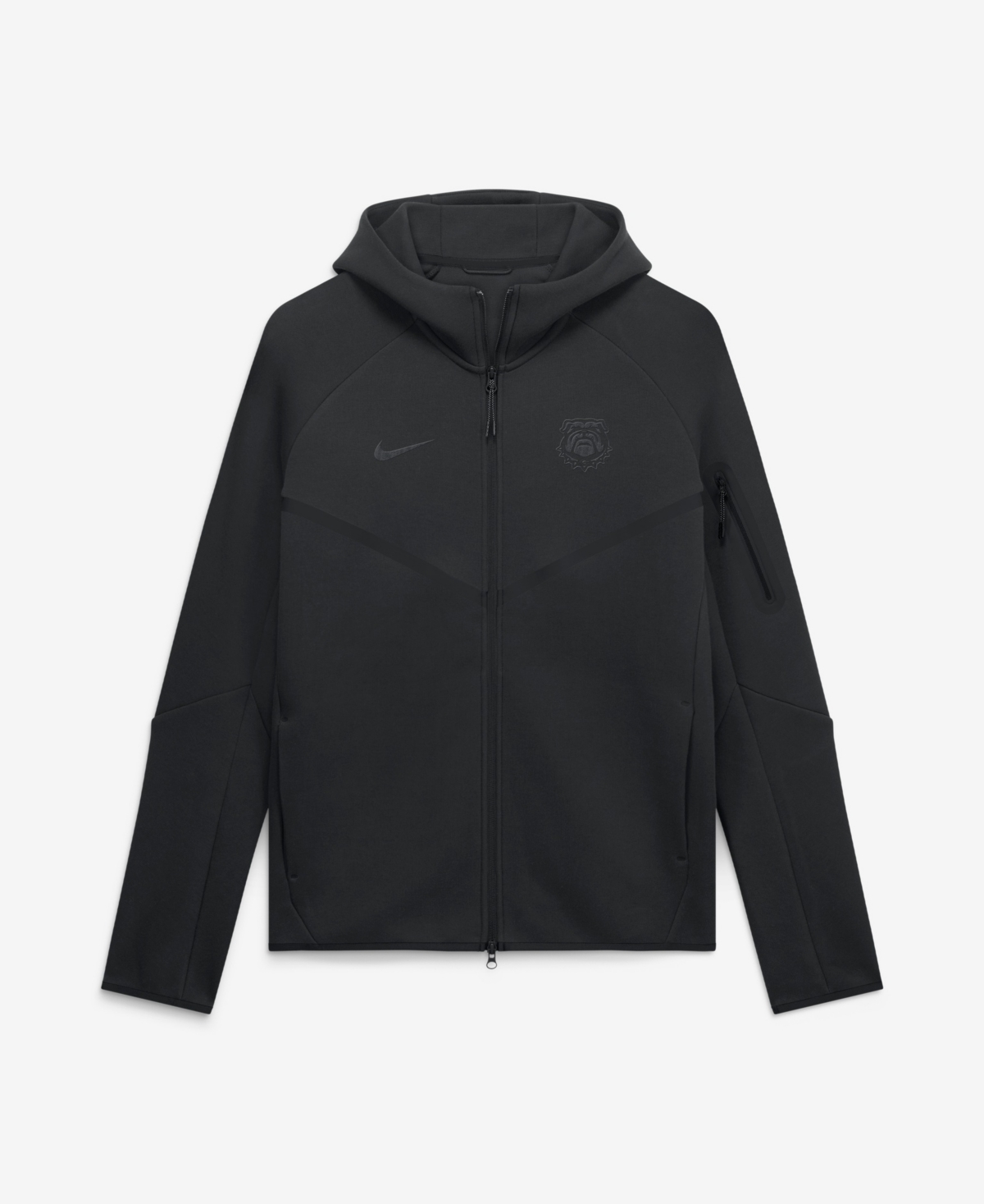 Nike Men's Black Georgia Bulldogs Tech Fleece Raglan Full-Zip Windrunner Hoodie - Black