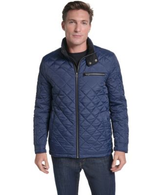 Men's Quilted Faux Suede-Trim Faux Sherpa-Lined Jacket