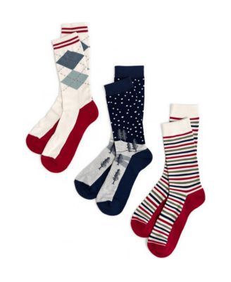 Men's Organic Cotton-Blend Holiday Crew Socks, 3-Pack
