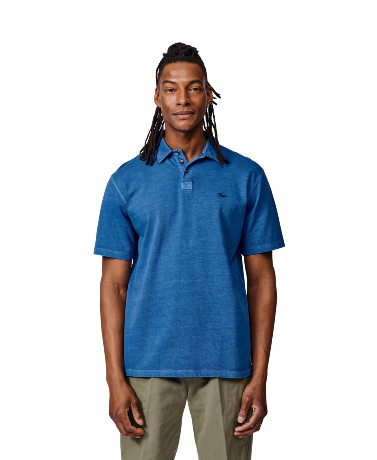 Aubin Men's Arkwright Cotton Heavyweight Jersey Regular Fit Polo Shirt - Cobalt