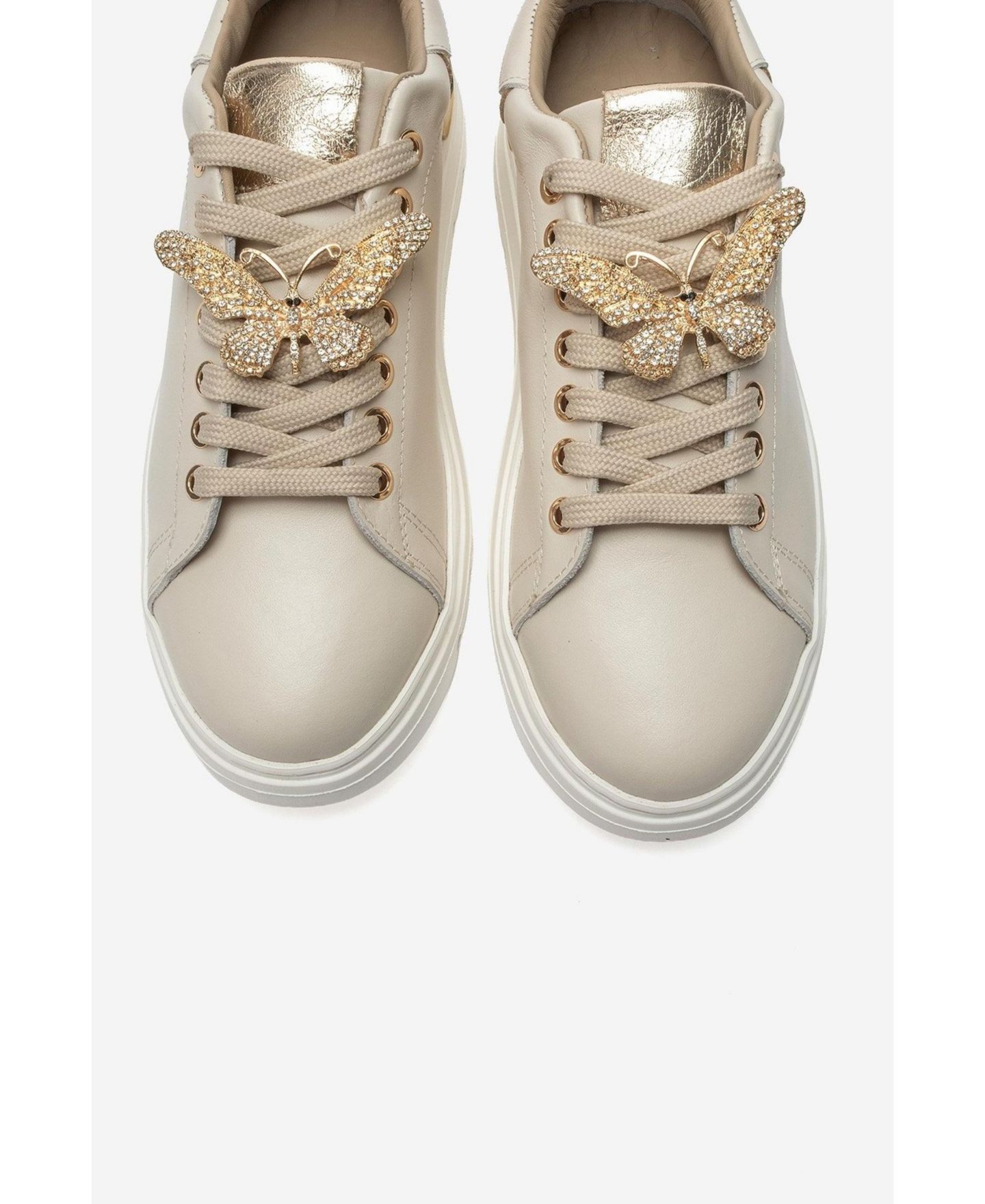 Женские кроссовки Forever & Always Shoes Jenny Leather Round-Toe Casual, цвет: Бежевый — фото 5