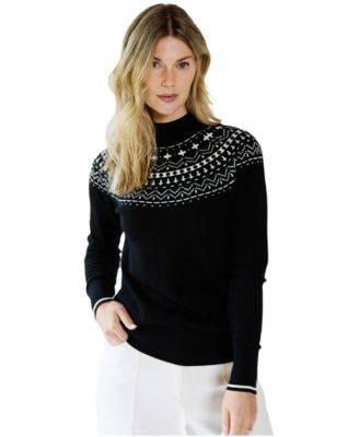 Women's Fairisle Christmas Funnel-Neck Sweater