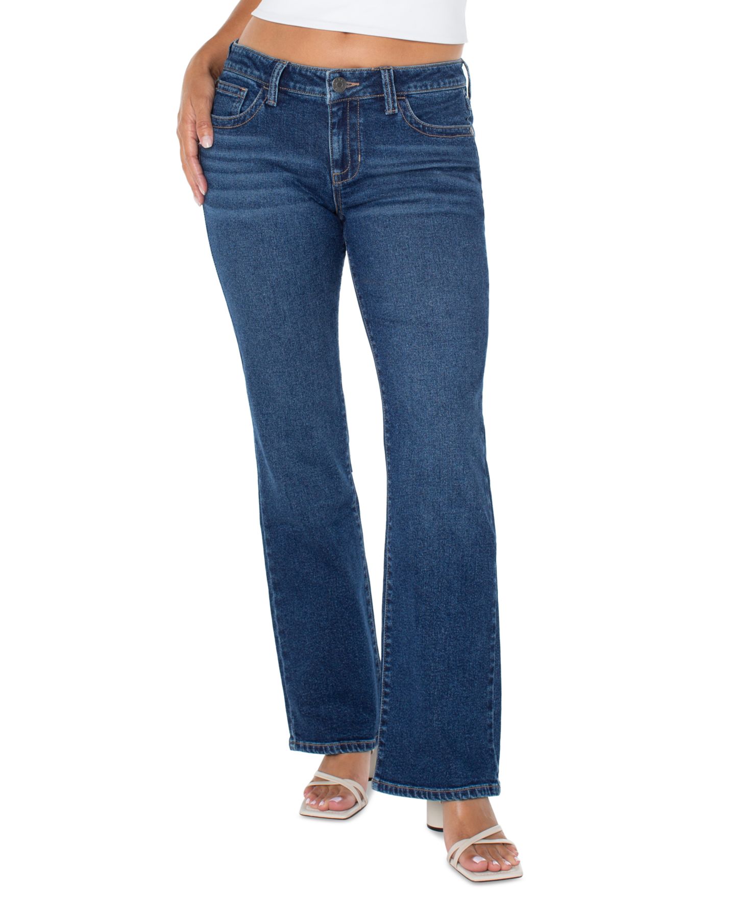 Женские джинсы Celebrity Pink Juniors' Low-Rise Retro Bootcut, цвет: Borrego — фото 12