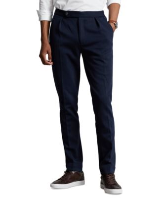 Men's Pleated Double-Knit Suit Trousers