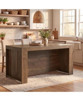 Tribesigns 63'' Large Kitchen Island with Seating, Wooden Island Table ...