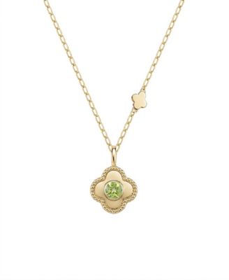 Peridot Clover Pendant Necklace (1/5 ct. t.w.) in 14k Gold