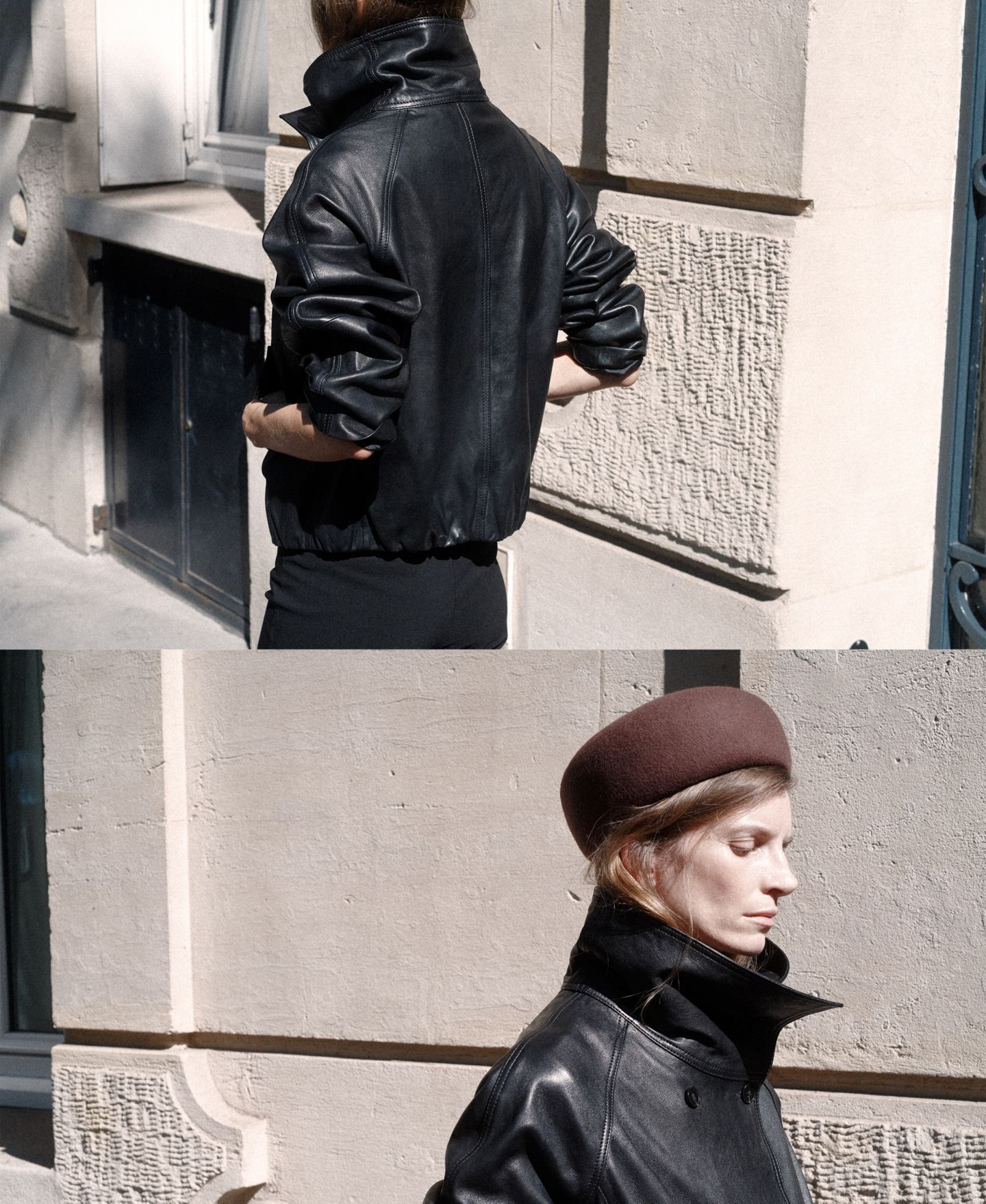 Женская куртка Mango Oversized Funnel Neck Leather, цвет: Чёрный — фото 6