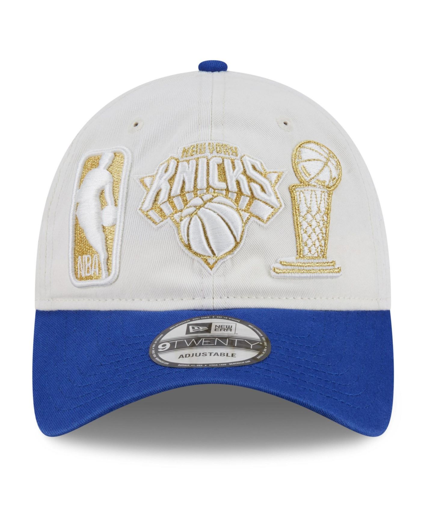Мужская кепка New Era White, Blue New York Knicks 2026 Ring Ceremony Locker Room 9TWENTY Adjustable Hat — фото 3