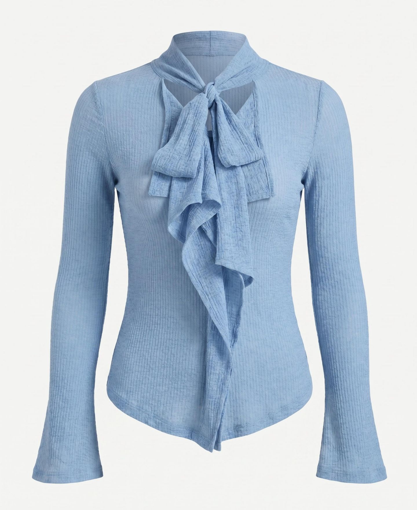 Женский топ Modenaire Tie-Front Ruffle Long-Sleeve — фото 5