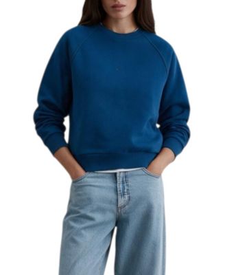 Women's Long-Sleeve Skull Back Print Glitter Sweatshirt