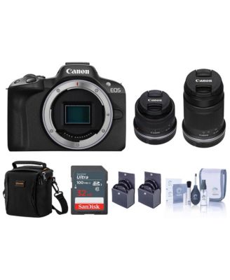 EOS R50 4K Vlogging Mirrorless Camera with Two Lenses, 3-Piece Set