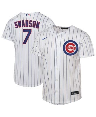 Big Boys' and Girls' Dansby Swanson White Chicago Cubs Home Replica Jersey