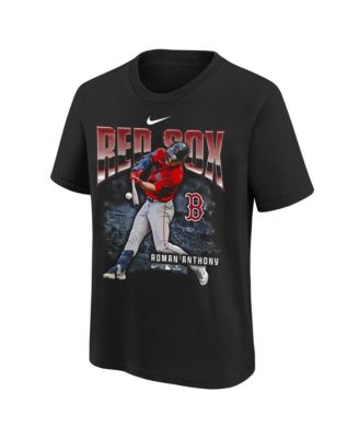 Big Boys' and Girls' Roman Anthony Black Boston Red Sox Oversized Player T-Shirt