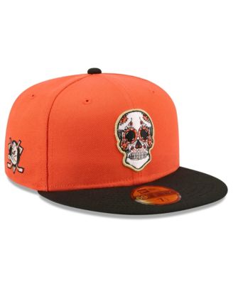 Men's Orange/Black Anaheim Ducks Dia De Los Muertos 59FIFTY Fitted Hat