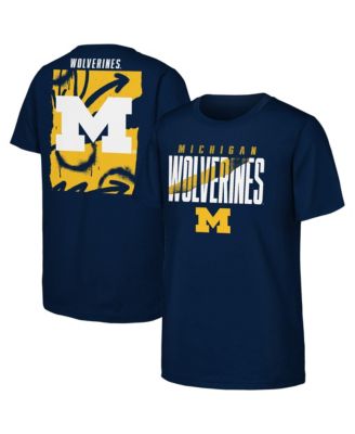 Big Boys' and Girls' Navy Michigan Wolverines Cut Through T-Shirt