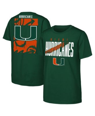 Big Boys' and Girls' Green Miami Hurricanes Cut Through T-Shirt