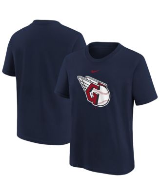 Big Boys' and Girls' Navy Cleveland Guardians Large Logo T-Shirt