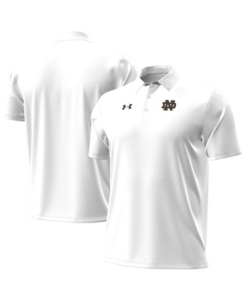 Мужское поло Under Armour White Notre Dame Fighting Irish 2026 Sideline ArmourDry Polo