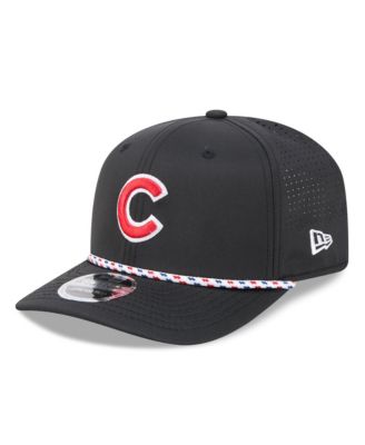 Men's Black Chicago Cubs Vented 9SEVENTY Rope Adjustable Hat