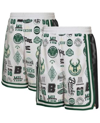 Big Boys' and Girls' White Milwaukee Bucks Ball Hog Dazzle Basketball Shorts