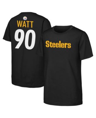 Big Boys' and Girls' T.J. Watt Black Pittsburgh Steelers Name & Number T-Shirt