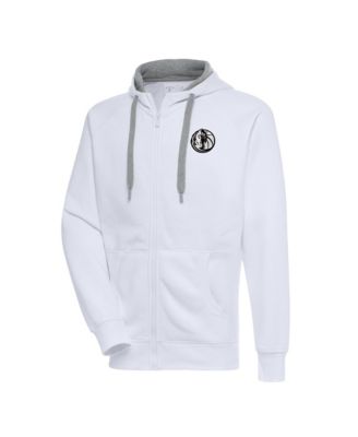 Men's White Dallas Mavericks Metallic Logo Victory Raglan Full-Zip Hoodie