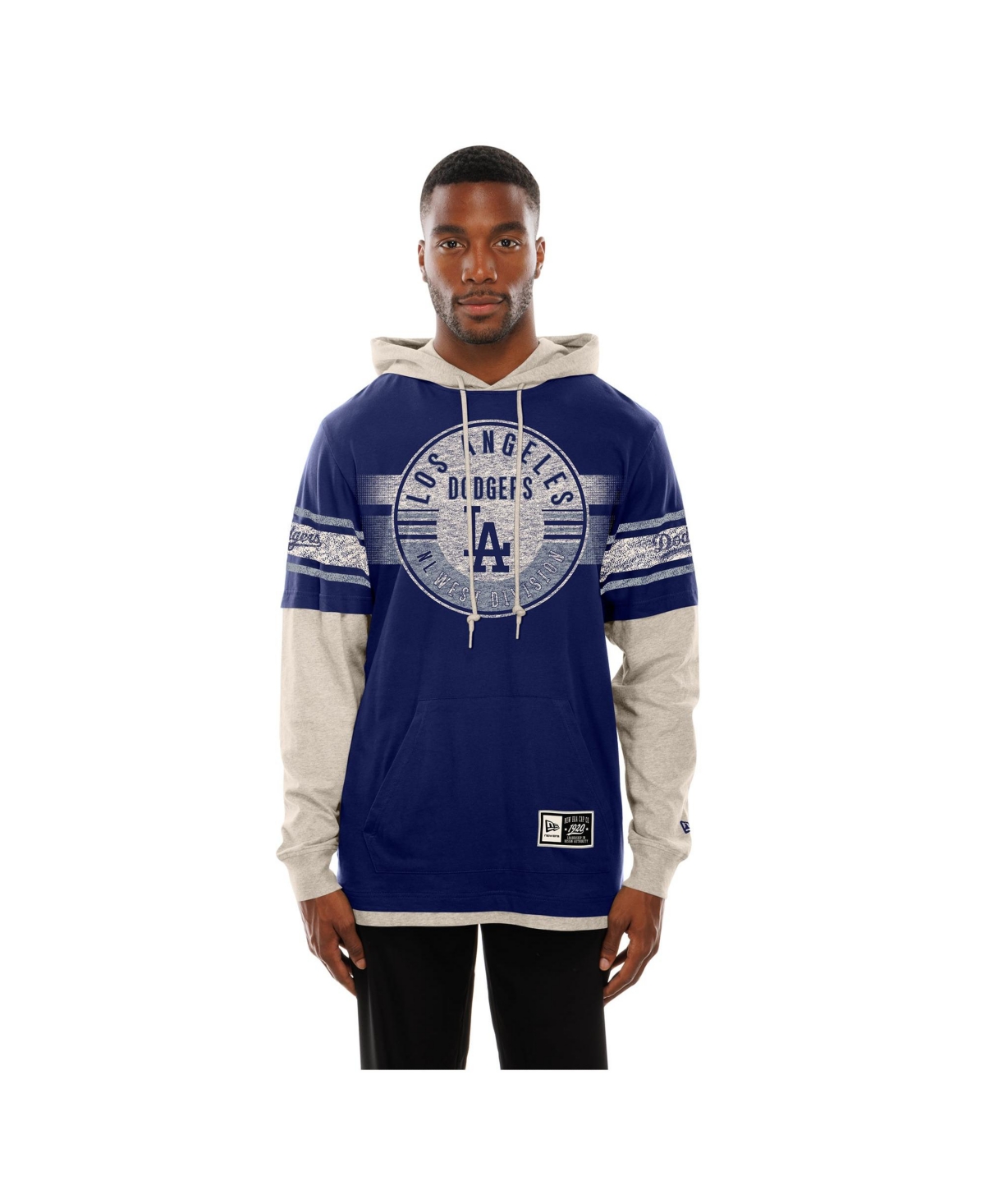 New Era Men's Royal/Cream Los Angeles Dodgers Throwback Twofer Hoodie - Royal, Cream